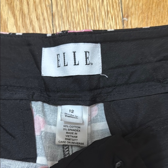 Elle Black and White Striped Shorts with Pink Floral - Picture 3 of 6